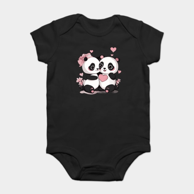 Be My Valentine Panda Baby Bodysuit by animegirlnft